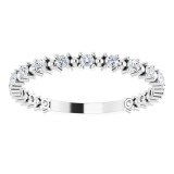 14K White 1/3 CTW Diamond Beaded Anniversary Band photo 3