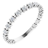 14K White 1/3 CTW Diamond Beaded Anniversary Band photo