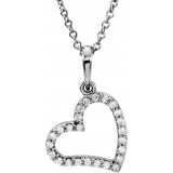 14K White 1/10 CTW Diamond 16 Necklace photo