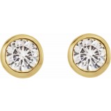 14K Yellow 6.5 mm Round Forever Oneu2122 Moissanite Earrings photo 2