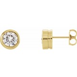 14K Yellow 6.5 mm Round Forever Oneu2122 Moissanite Earrings photo