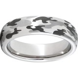 Serinium Domed Band with a Camo Laser Engraving photo