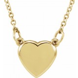 14K Yellow Heart 18 Necklace photo