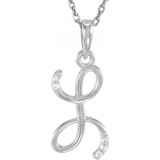 14K White .025 CTW Diamond Initial L 18 Necklace photo