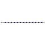 14K White 7x5 mm Oval Lab-Grown Blue Sapphire 7 Bracelet photo 2