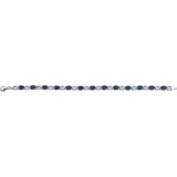 14K White 7x5 mm Oval Lab-Grown Blue Sapphire 7 Bracelet photo 2