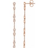 14K Rose 1/3 CTW Diamond Chain Earrings photo