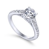 Gabriel & Co. 14k White Gold Contemporary Straight Engagement Ring photo 3