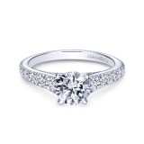 Gabriel & Co. 14k White Gold Contemporary Straight Engagement Ring photo