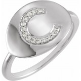 14K White Initial C .08 CTW Diamond Ring photo