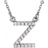 14K White Initial Z .08 CTW Diamond 16 Necklace photo