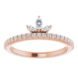 14K Rose 1/3 CTW Diamond Stackable Crown Ring photo 3