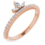 14K Rose 1/3 CTW Diamond Stackable Crown Ring photo