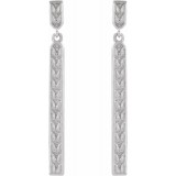 Platinum 29x2.4 mm Sculptural Bar Earrings photo 2