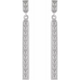 Platinum 29x2.4 mm Sculptural Bar Earrings photo 2