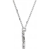 14K White Initial S 1/8 CTW Diamond 16 Necklace photo 2