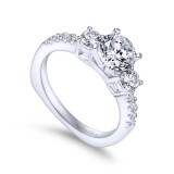 Gabriel & Co. 14k White Gold Contemporary 3 Stone Engagement Ring photo 3