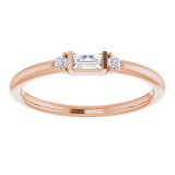 14K Rose 1/8 CTW Diamond Stackable Ring photo 3