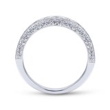 Gabriel & Co. 14k White Gold Victorian Diamond Wedding Band photo 2