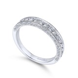 Gabriel & Co. 14k White Gold Victorian Diamond Wedding Band photo 3