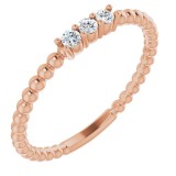 14K Rose 1/10 CTW Diamond Beaded Ring photo