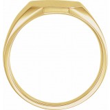 14K Yellow 11x9 mm Octagon Signet Ring photo 2