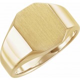 14K Yellow 11x9 mm Octagon Signet Ring photo