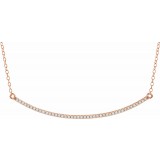 14K Rose 1/6 CTW Diamond Bar 16-18 Necklace photo