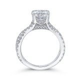 Shah Luxury 14K White Gold Round Diamond Engagement Ring with Split Shank (Semi-Mount) photo 4