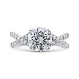 Shah Luxury 14K White Gold Round Diamond Engagement Ring with Split Shank (Semi-Mount) photo