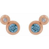 14K Rose Aquamarine & .03 CTW Diamond Earrings photo 2