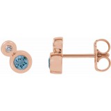 14K Rose Aquamarine & .03 CTW Diamond Earrings photo