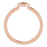 14K Rose Hamsa Stackable Ring photo 2