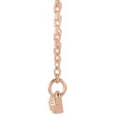 14K Rose 1/10 CTW Diamond Milgrain Bar 16-18 Necklace photo 2