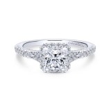 Gabriel & Co. 14k White Gold Entwined Halo Engagement Ring photo