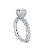 Shah Luxury 14K White Gold Round Diamond Engagement Ring with Euro Shank (Semi-Mount) photo 2