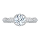 Shah Luxury 14K White Gold Round Diamond Engagement Ring with Euro Shank (Semi-Mount) photo