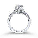 Shah Luxury Round Cut Diamond Vintage Engagement Ring In 14K White Gold (Semi-Mount) photo 4