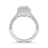 Shah Luxury 14K White Gold Three Row Round Diamond Double Halo Engagement Ring (Semi-Mount) photo 4