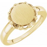 10K Yellow 12 mm Round Signet Ring photo 3