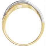 Rhodium-Plated 14K Yellow Overlap Hammered Ring photo 2