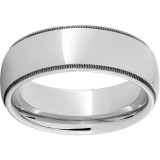 Serinium Domed Grooved Edge Band with Milgrain Edges photo