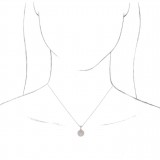 14K White .01 CT Diamond Starburst 16-18 Necklace photo 3