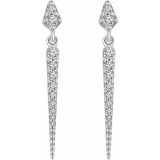 14K White 1/4 CTW Diamond Dangle Earrings photo 2