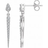 14K White 1/4 CTW Diamond Dangle Earrings photo