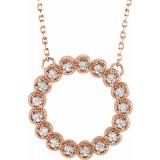 14K Rose 1/4 CTW Diamond Circle 16-18 Necklace photo