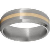 Titanium Beveled Edge Band with a 2mm 14K Yellow Gold Inlay and Satin Finish photo