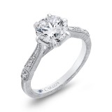 Shah Luxury 14K White Gold Round Cut Diamond Engagement Ring (Semi-Mount) photo 2