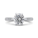 Shah Luxury 14K White Gold Round Cut Diamond Engagement Ring (Semi-Mount) photo
