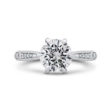 Shah Luxury 14K White Gold Round Cut Diamond Engagement Ring (Semi-Mount) photo